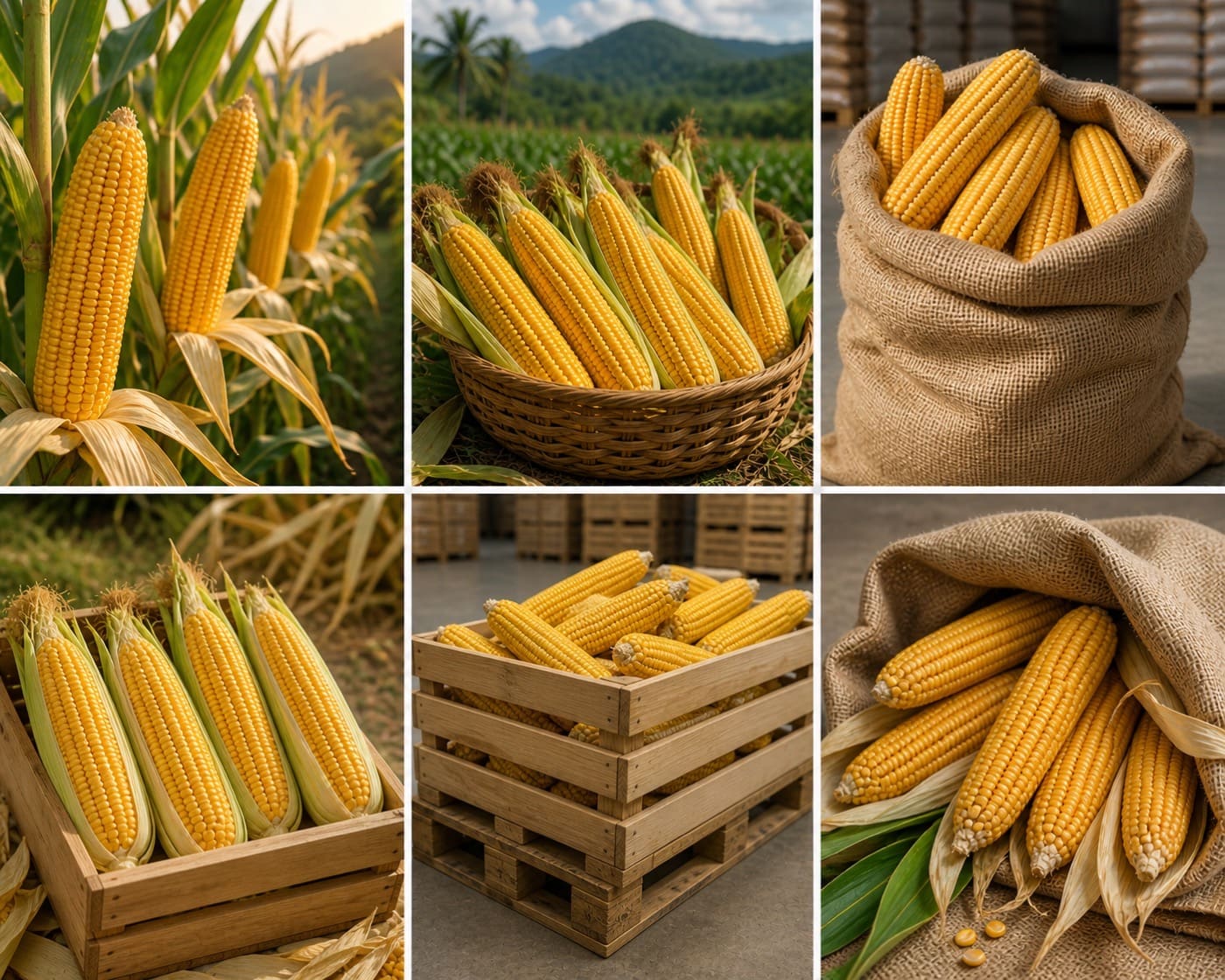 Maíz panameño en cultivo y cosecha